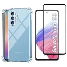 Kit 2em1 Para Samsung Galaxy A54 5G Capa Capinha TPU Anti-Impacto + Pelicula de Vidro 3D 5D Full Cover