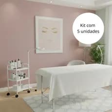 Kit 5 Lençol Para Maca Clinica Hospitais Percal 400 Fios sem elástico