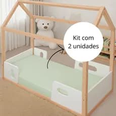 Kit 2 Lençol Cama MONTESSORIANA 150x70cm Percal 400 Fios Com Elástico Menino Menina