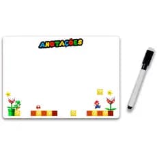 Lousa Magnética Geladeira c/ Caneta 28x21cm Super Mario