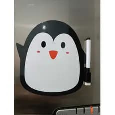 Imã Quadro Lousa de Geladeira Pinguim com Caneta Anotações Recado Lista de Compras Decoração Divertida