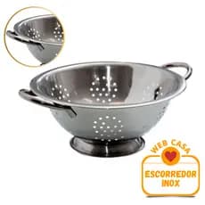 Escorredor De Macarrão Inox Com alça Multiuso Universal 24 CM Utensílios De Cozinha para Casa Nova