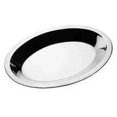 TRAVESSA ASSADEIRA OVAL FUNDA 21CM AÇO INOX PARA ASSADOS RESISTENTE COZINHA CASA NOVA