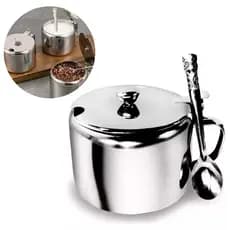 Açucareiro Inox 250ml Praticidade e Estilo com Colher