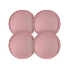 Kit 4 Pratos De Melamina Sobremesa Rosa 19cm – Elegância para Mesa e Refeições