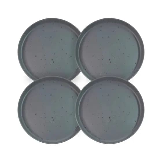Kit 4 Pratos Sobremesa Cinza 19cm Melamina – Pratos Para Restaurante e Refeições