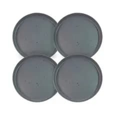 Kit 4 Pratos Sobremesa Cinza 19cm Melamina – Pratos Para Restaurante e Refeições
