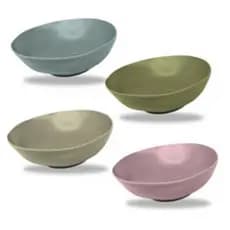 KIT 4 BOWLS DE BAMBU TIGELA MULTIUSO PP VERDE AZUL ROSA 12,0CM X 3,6CM AD