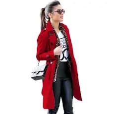 Sobretudo Feminino Casaco Jaqueta forrado trench coat Blazer Feminino Casual Com Bolsos Duplos Manga Longa