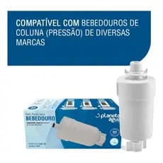 Refil Filtro Bebedouro Coluna Universal Planeta Água - 1012a Cor Branco