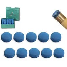 10 Solas de Couro Ponta Para Taco De Sinuca Bilhar Snooker Couro Azul Profissional Kit