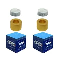 Virolas Ponteira Couro 11mm Para Taco Sinuca Bilhar Snooker + 2 Giz de Sinuca Master APEX