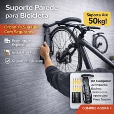 Gancho Com Apoio Pneu Traseiro Pendurar Bicicleta Parede