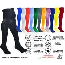 Meião Futebol Adulto Campo Profissional Futsal Society Original Kanxa Kit 12 Pares Diversas Cores