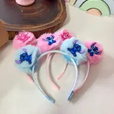 Tiaras cabelo infantil menina Stitch  Angel  Pompom acessório confortável presente festa tematica fantasia vestido