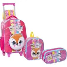 Kit Escolar Mochila Lancheira Estojo Fluffy Yepp