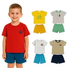 Kit 10 Peças Sortidas Conjunto Roupa Infantil Menino Conjunto Bordado Estação Verão Masculino