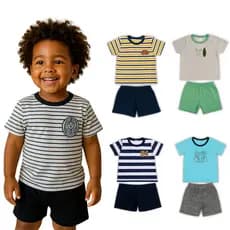Kit 8 Peças Sortidas Conjunto Roupa Infantil Menino Estação Primavera Verão Masculino