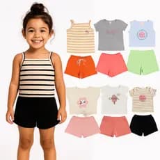 Kit 8 Ou 6 Peças Roupas Infantil Para Menina 4 Ou 3 Conjuntos