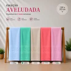 Kit 3 Toalhas De Banho Barra Aveludada 100% Algodão Fio Penteado Macia Premium Grossa 130x70 Alta Absorção