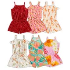 Kit 1 Peça Macaquinho Estampado Sortido Infantil Feminino Menina Estação Verão Primavera