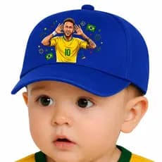 Boné Infantil 0 a 12 meses  Brasil N10 Futebol Menino Bebê Criança Boné De Linha Premium Ajustável