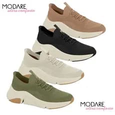 Tenis Feminino Modare Solado Confortavel Ortopédico Calce Facil Knit Ref: 7401.105
