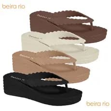 Sandalia Tamanco Feminino Beira Rio Anabela Bloco Leve Nuvem Plataforma Ref: 8561.102