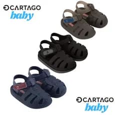 Sandalia Papete Infantil Baby Cartago Ajuste Facil Auto Colante
