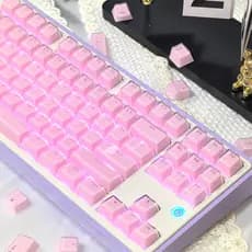 Rosa Jello Keycap Perfil OEM 104/123 Teclas PC Double Shot Light Transmissão Carta Translúcida Wooting Keycaps Personali