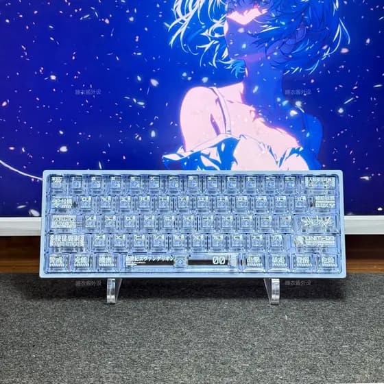 Ayanami Rei Keycap Cherry Profile 124 Teclas PC Wooting MCHOSE ATK Anime Mecânico Keycaps Personailzed Cool Light Transm