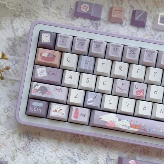Little Tailor Keycap Cherry Profile 130 Teclas Sublimação De Tinta De Cinco Lados PBT Aula F75 F99 RK100 Mecânicas De De
