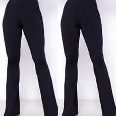 Kit 2 Calças Legging Flare Bailarina Boca de Sino Suplex Cintura Alta