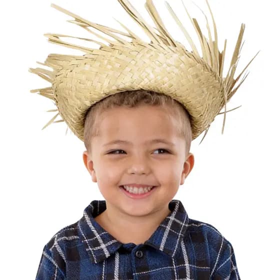Chapéu de Palha Desfiado Infantil Para Festa Junina Arraiá