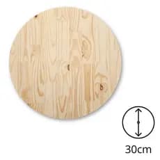 Tampo redondo de madeira pinus 30 cm de diâmetro - sem verniz