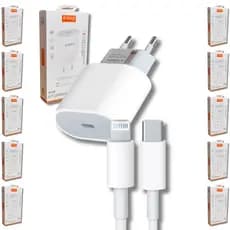 Kit 10 Carregador Para iPhone Lightning Turbo 30w Pd Bivolt Completo com Fonte Tipo C + Cabo Lightning
