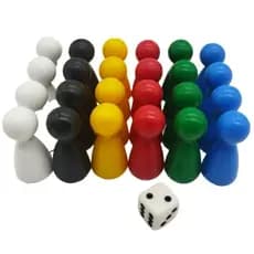 Conjunto 42 Peças 6 Cores Pinos Jogo Tabuleiro Ludo