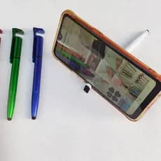 Canetas 4 em 1 Caneta Touch Screen Porta Celular e Limpa Tela