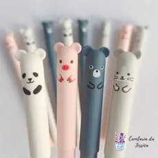 Caneta Apagável Mágica de Bichinhos em Gel Ursinho Panda Gatinho e Porquinho