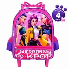 Mochila Escolar Infantil Creche Pequena Com Rodinha Feminina Guerreiras Do K-Pop