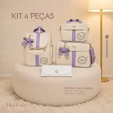 Kit Mala Maternidade Personalizada com 4 peças luxo. Bolsas de Bebê personalizada com nome. Nick Baby Bolsas