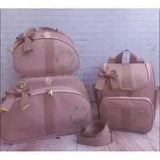 KIT BOLSAS MATERNIDADE LUXO COM 3 PEÇAS PERSONALIZADA. MALA MATERNIDADE PERSONALIZA COM NOME DO BEBÊ. NICK BABY BOLSAS