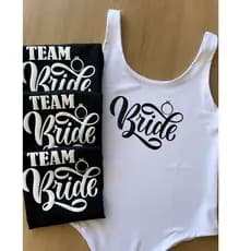 KIT COM 15  PEÇAS  Body Maiô Personalizado FORRO PARTE DA FRENTE INTEIRA  Despedida de Solteira Team Bride Noiva