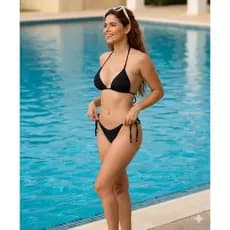 Biquíni Cortininha Amarração na Lateral Moda Praia Verão Piscina Suplex