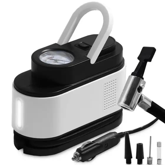 Compressor de Ar Portátil para Carro com Calibrador Bomba de encher Pneu Bola Elétrica 12V