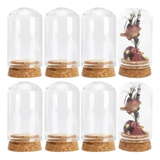Kit Mini Pote de Vidro Tubete Vidro Em Vidro com Tampa Rolha de Cortiça Frasco Potinho Pequeno Festa