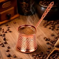 Cafeteira Turca De Cobre Martelado 330ml Ibrik Cezve Para Café Árabe Tradicional Gourmet