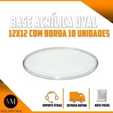 Base De Acrílico Redonda 12 X 12cm Com 10 Unidades C/ Borda