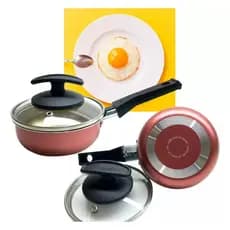 Frigideira  Antiaderente P/ Ovo - Hamburguer C/tampa Premium 12 Cm