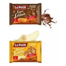 Biscoito/Bolacha Integral Sabor Cacau e Aveia ou Banana com Canela em Sachês- Prático Clínica Pousada Lanche